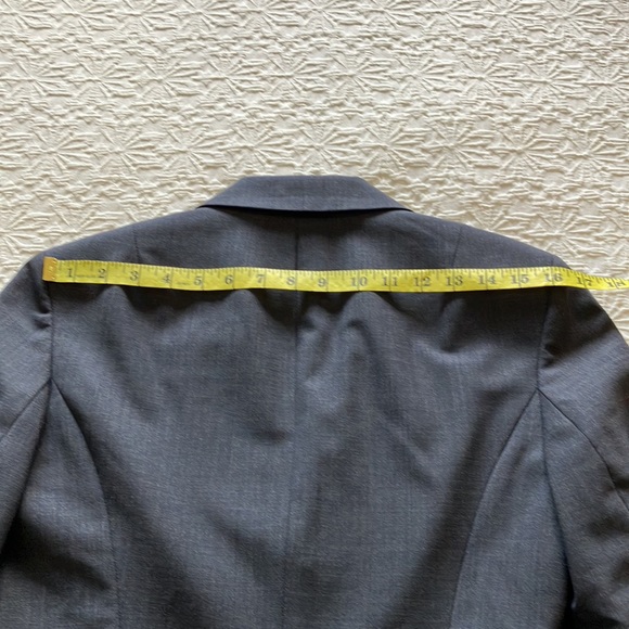 Just listed💋 classic black gray w/ light white line throughout 2 button blazer - Picture 15 of 16